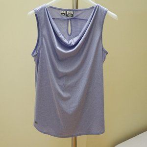 Unworn Purple Striped Cowl Neck Athletic Tank